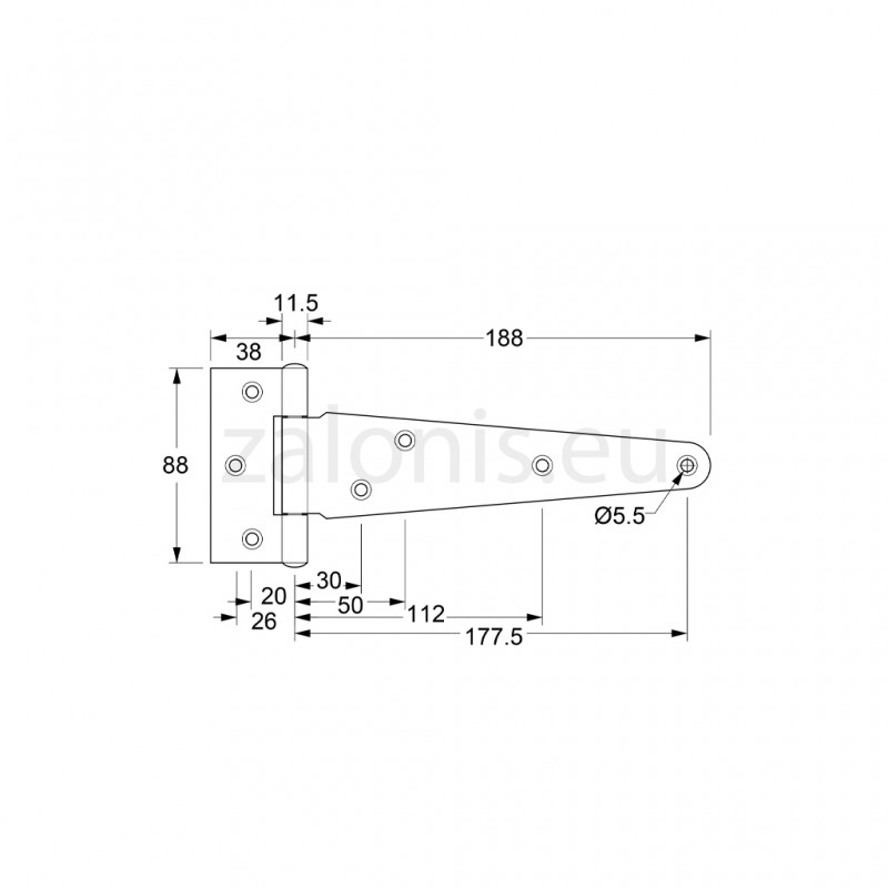 T-TYPE HINGE 175 / GALVANIZED T-TYPE HINGES